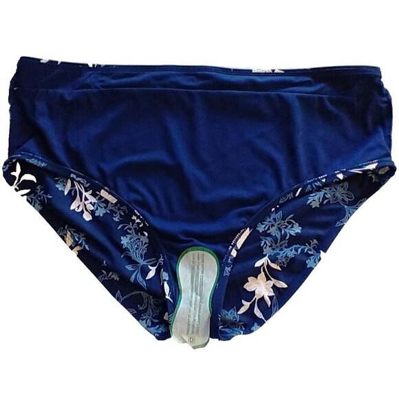 Apt 9 Women's High Waist High Leg Swim Bottoms Navy Blue Floral - XXL (20) NWT - Picture 6 of 6
